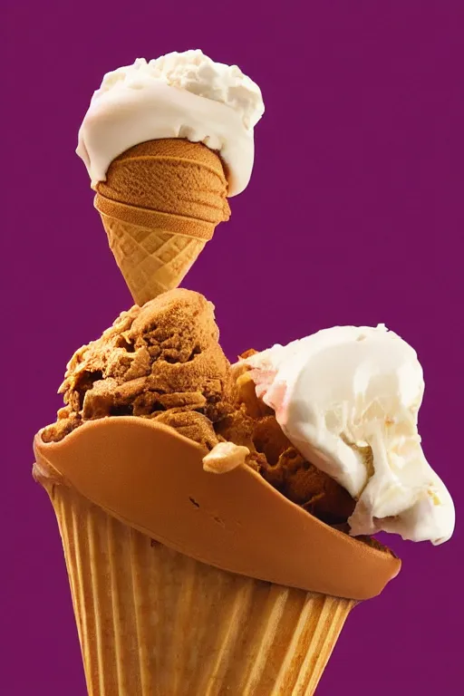 Image similar to 📷 conan o'brien the ice - cream cone 🍦, made of food, still image, dynamic lighting, 4 k