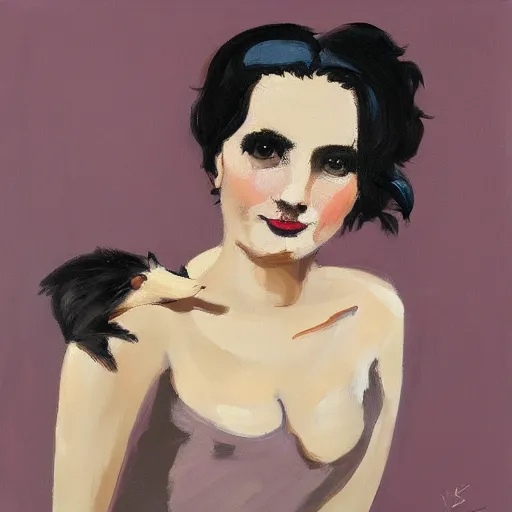 Image similar to hedgehog lady in the style of michael carson