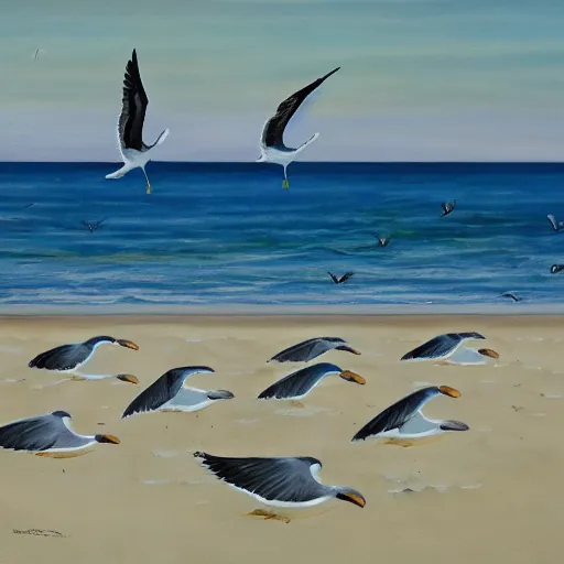 Prompt: Rachmaninoff Sea and Seagulls