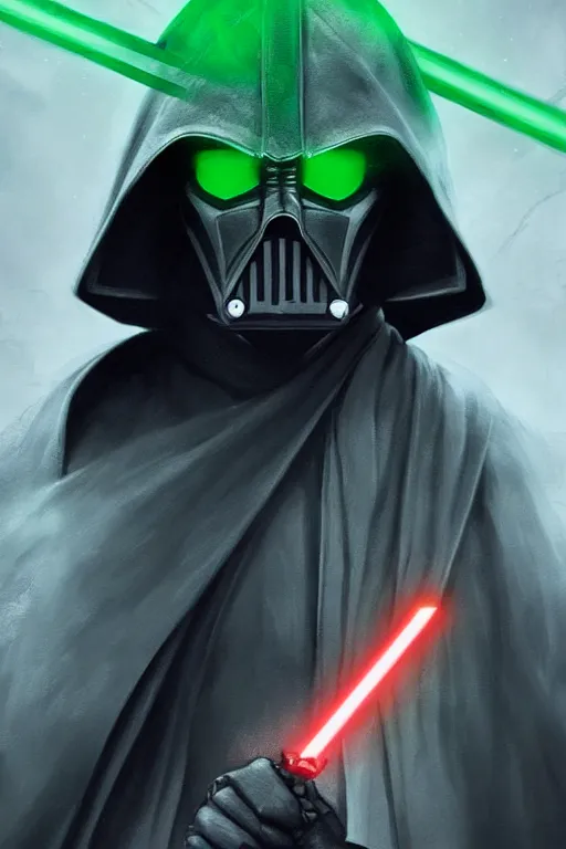 Prompt: characters portrait of Darth Sith mixed with Green Arrow by ArtGerm and Tom Bagshaw, merged character, Full body shot, cinematic opening shot, 4k, highly detailed, cinematic lighting