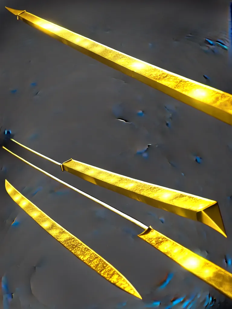 Prompt: magic long sword, proportional image, glowing blade, clean background, 3 d octane render, blade, sharp, gold, gems, cryptoblades