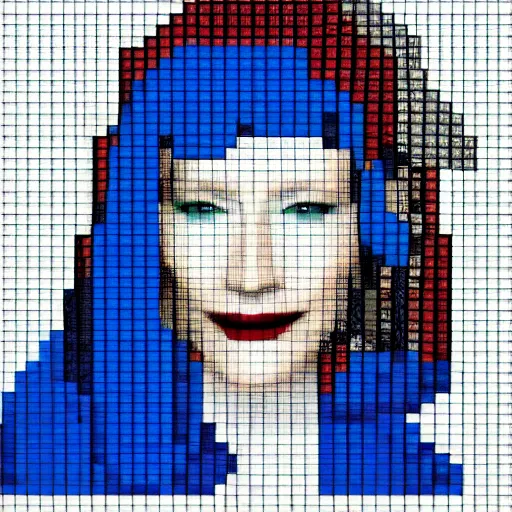 Image similar to cate blanchett, pixelart