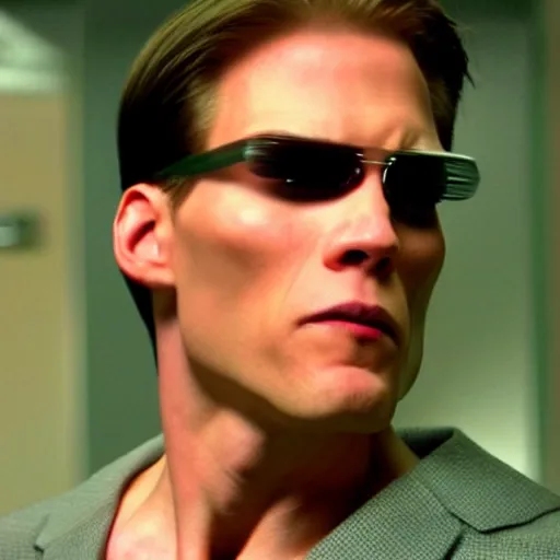 Image similar to Live Action Still of Jerma in The Matrix, real life, hyperrealistic, ultra realistic, realistic, highly detailed, epic, HD quality, 8k resolution, body and headshot, film still