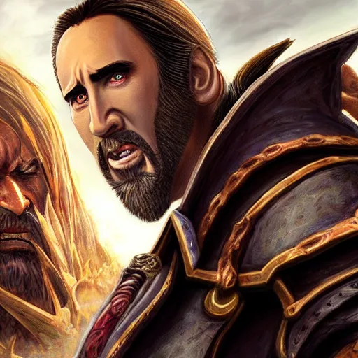 Image similar to nicolas cage in world of warcraft