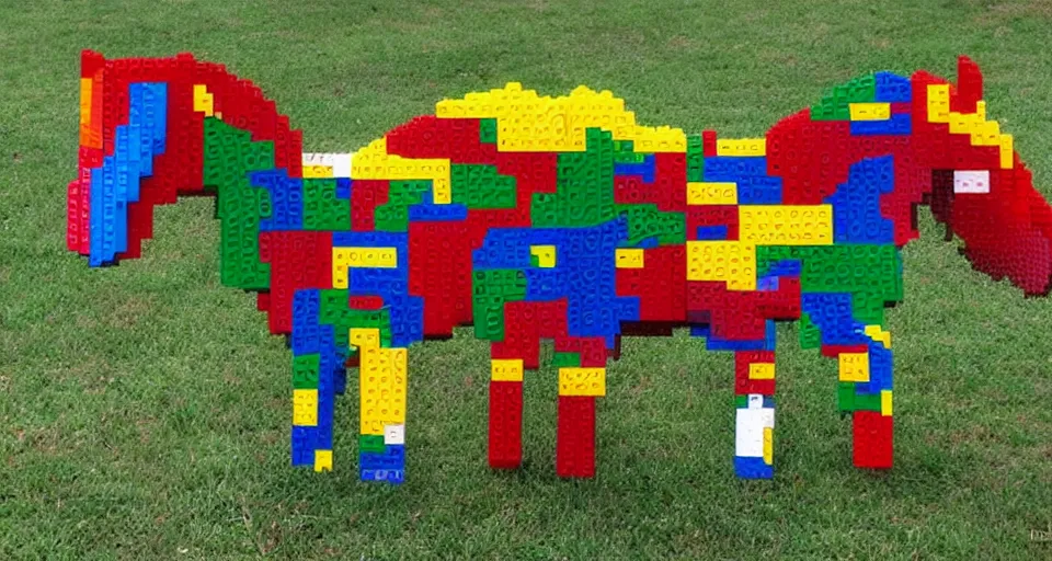 Image similar to horse made out of legos