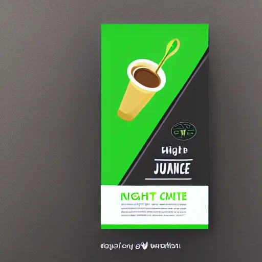 Prompt: banner template green color, high contrast, juice, coffee packaging label template