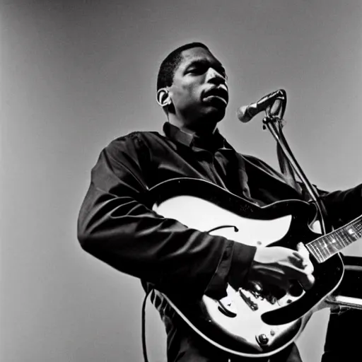 Prompt: john coltrane playing guitar