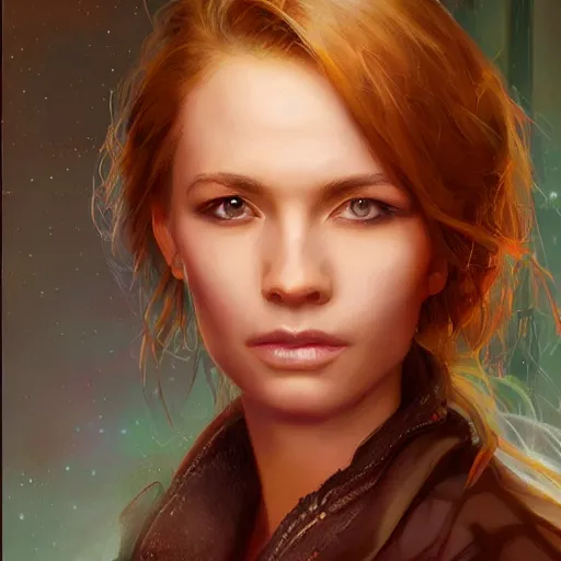 Image similar to portrait of a australian woman ( 3 5 ) from australia in 2 0 2 1, an oil painting by ross tran and thomas kincade