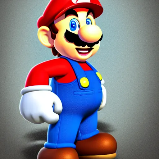 Prompt: super mario as a real looking human, real life, highly detailed, shot on iphone 1 3, photorealistic