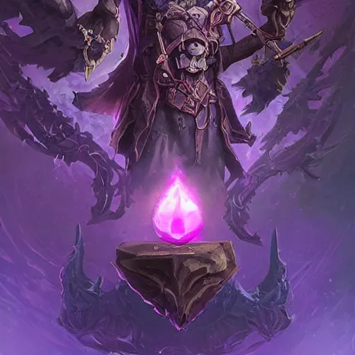 Image similar to floating skulls, violet theme, epic fantasy digital art style, fantasy artwork, by Greg Rutkowski, fantasy hearthstone card art style