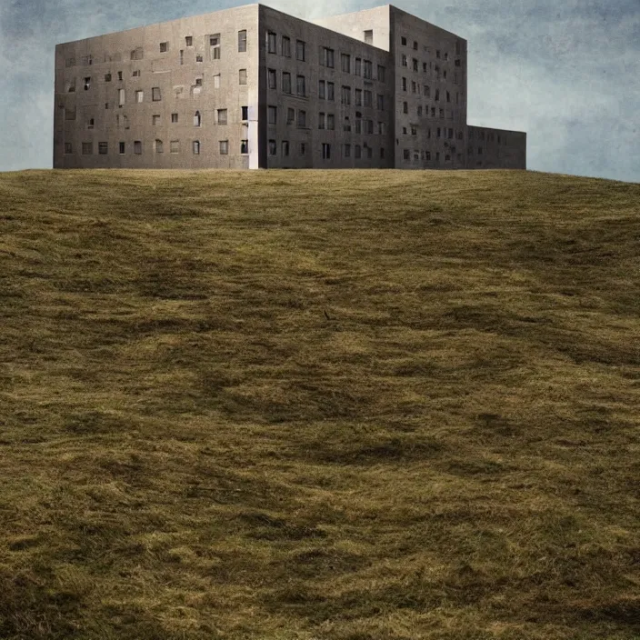 Prompt: a building in a landscape, mind - bending