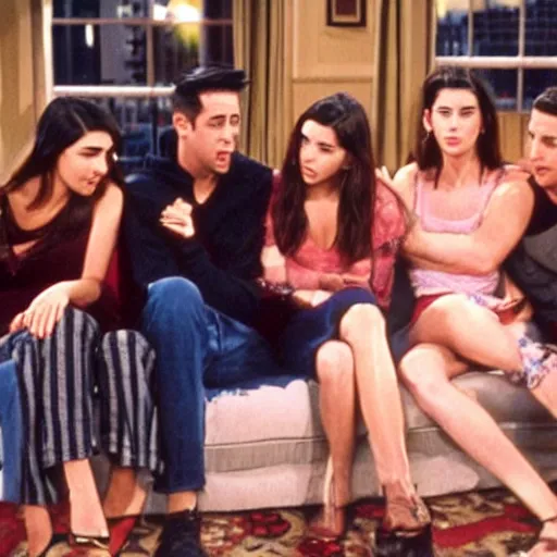 Prompt: still image from friends season 3 dua lipa apartment new york hd realistic