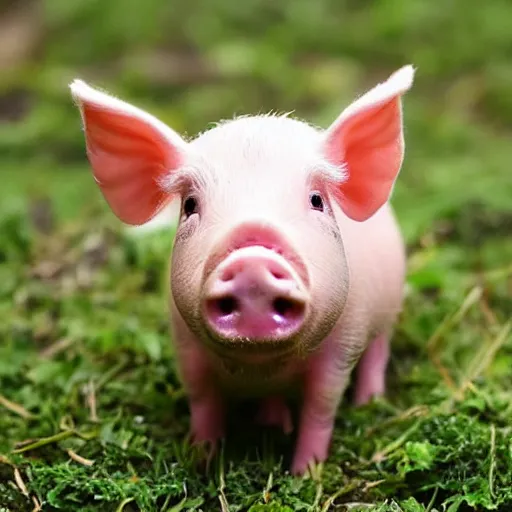 Image similar to beautiful miniature pig wearing a sunhat, piglet, piggy, baby animal, cute, adorable, summer