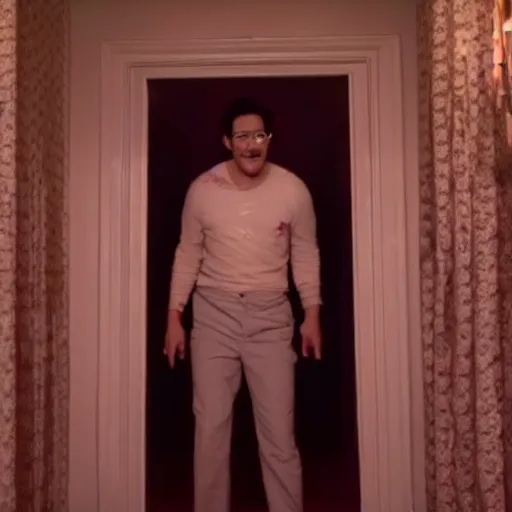 Image similar to A still of Markiplier in The Shining