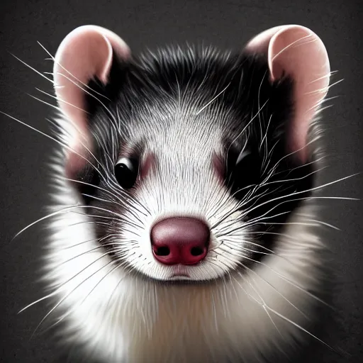 Image similar to a wanted poster of a shady looking ferret, photorealistic, 4 k