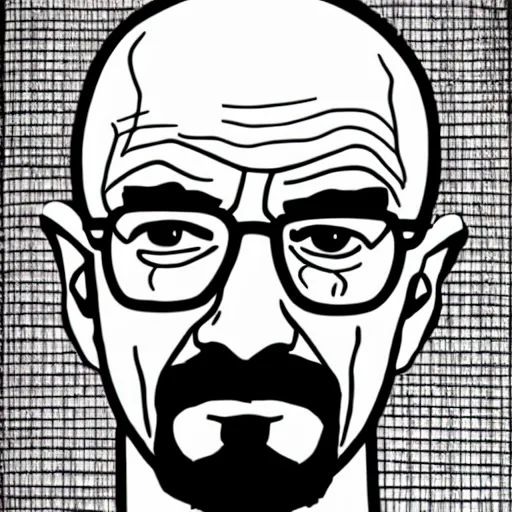 Prompt: portrait of Walter White in the style of Tim Burton