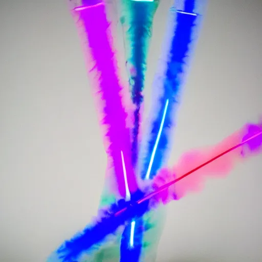 Image similar to a tie dye light saber, photography