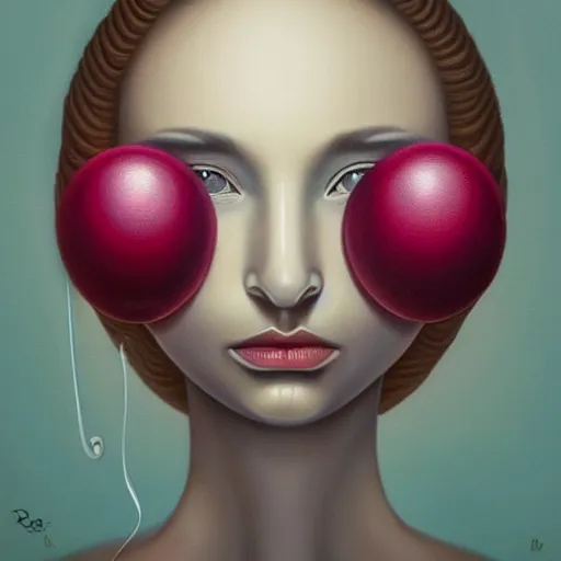 Prompt: behance contest winner, airbrush art, a painting of a woman, minimalist, skeuomorphic, detailed painting, very detailed, pop surrealism, an ultrafine detailed painting by rafal olbinski