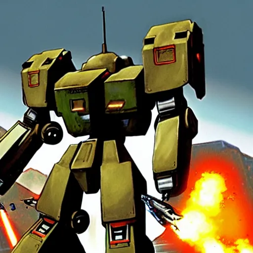 Image similar to mechwarrior 2, mecha warrior,