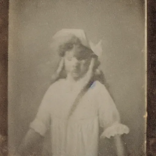 Prompt: photograph from the 1700s, faded, blurry, faded, blurry, faded, blurry, unclear, first ever photograph