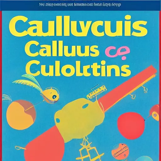 Prompt: The cover of a calculus textbook made for small children