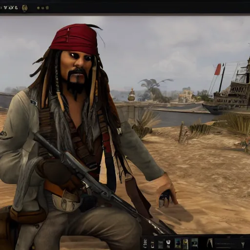 Image similar to jack sparrow in csgo. csgo screenshot