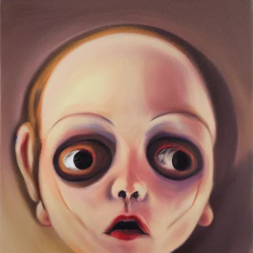 Prompt: cursed doll, oil painting, concept art, smooth