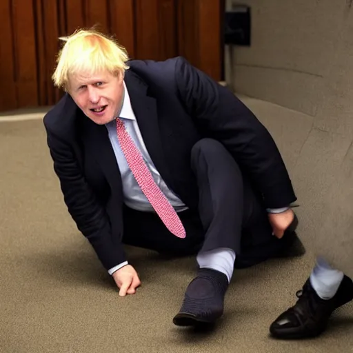 Image similar to Boris johnson pulling his socks up, news photograph, cotton socks