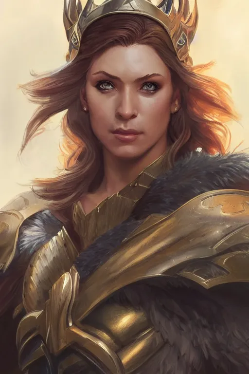 Image similar to amazon valkyrie athena, d & d, fantasy, portrait, highly detailed, headshot, digital painting, trending on artstation, concept art, sharp focus, illustration, art by artgerm and greg rutkowski and magali villeneuve