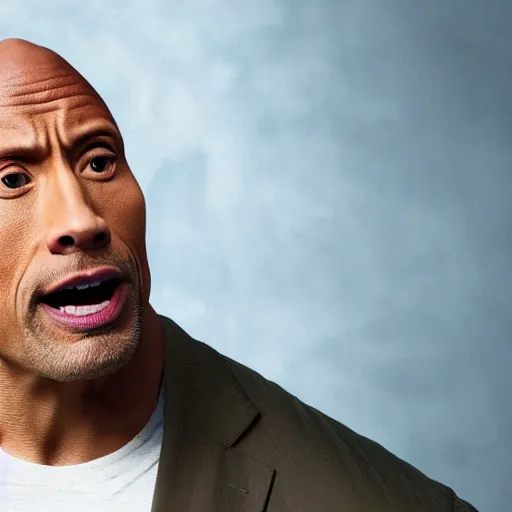 The Rock, suspicious, raised eyebrow, Stable Diffusion