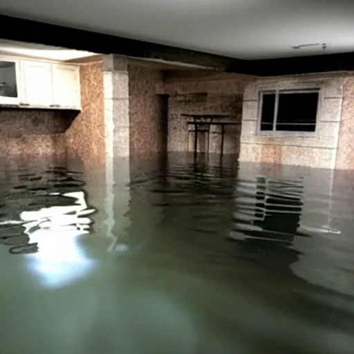 Prompt: flooded basement,