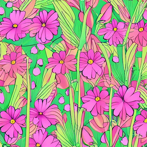 Prompt: flower illustration on a transparent background