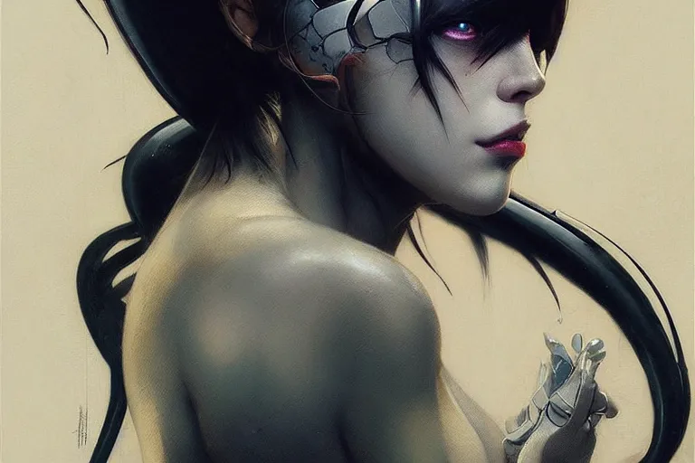 Prompt: a portrait of female mechine from ghost in the shell,by Stanely Artgerm,Tom Bagshaw,Andrei Riabovitchev,aaron horkey,Greg Rutkowski,trending on pinterest,full of color,luxury,mythological,sacred,religious,ultra realistic,high detail,concept art,golden ratio,cinematic lighting H 768