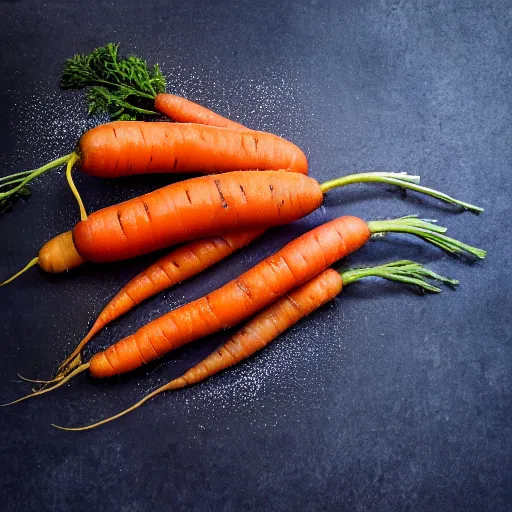 Prompt: high resolution photo of carrots, michelin star, food photography, instagram, trending