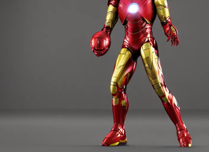 Image similar to basketball sneakers concept of iron man, picture by tim burton, render, cinema 4 d, octane render