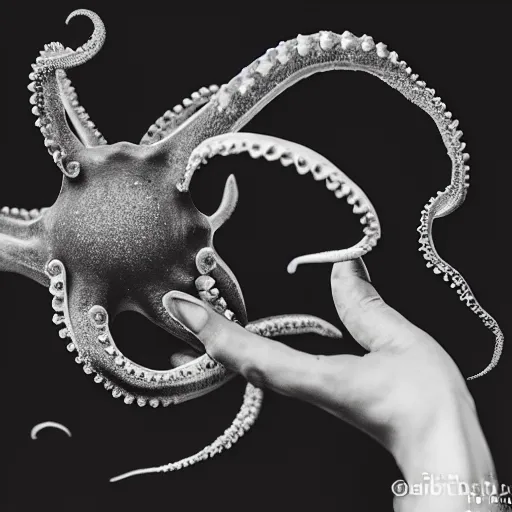 Image similar to octopus grabbing a sphere, 5 5 mm