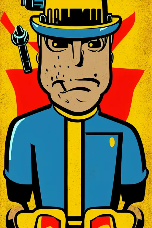 Image similar to fallout 7 6 retro futurist illustration art by butcher billy, sticker, colorful, illustration, highly detailed, simple, smooth and clean vector curves, no jagged lines, vector art, smooth andy warhol style