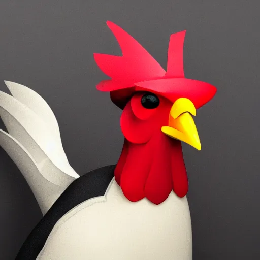 Image similar to a high quality photo of a chicken wearing a suit, 8k, artstation