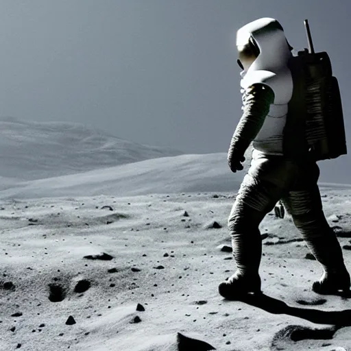 Prompt: jon snow walking on the moon