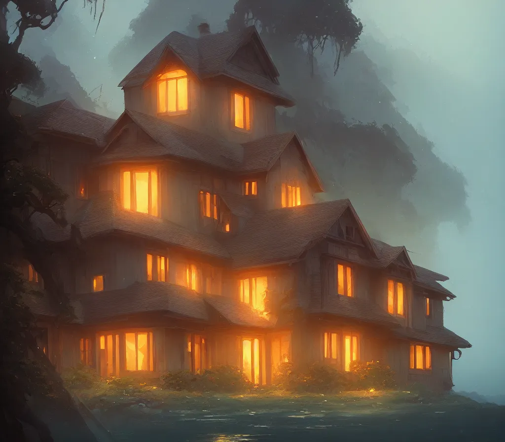 Image similar to beautiful house in big sur, details, sharp focus, illustration, by jordan grimmer and greg rutkowski, trending artstation, pixiv, digital art