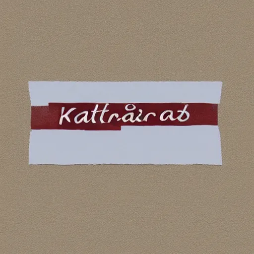 Prompt: katzkab written in a cream white colour banner