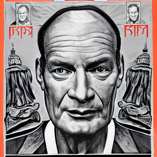 Prompt: portrait of Jacques Chirac, the prophet of the Common People, in the style of Soviet propaganda, high details, symmetrical face