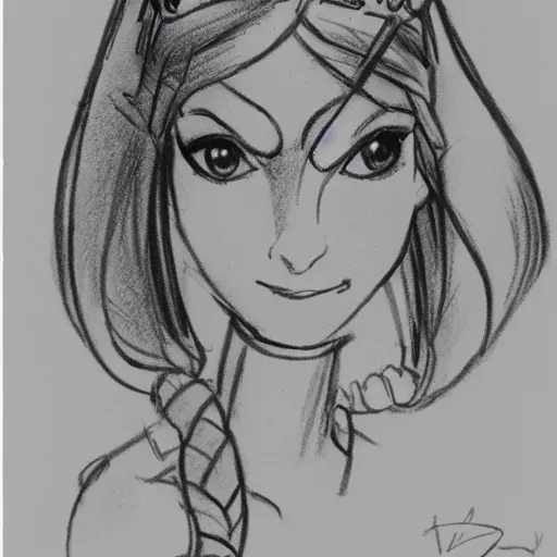 Image similar to milt kahl sketch of victoria justice as princess padme from star wars episode 3