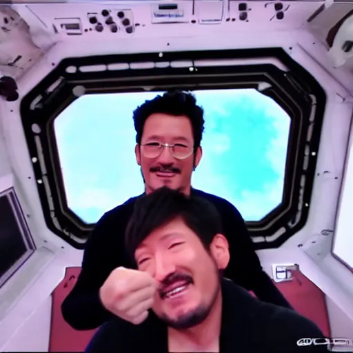 Prompt: Wug from In Space With Markiplier inside a space ship, window looking out into space