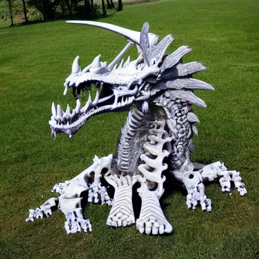 Image similar to a dragon made out of bones