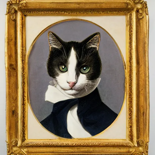Prompt: portrait of cat napoleon