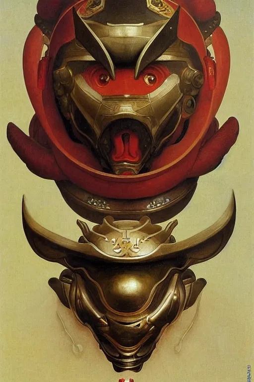 Image similar to portrait of a astronaut is a chinese dragon in armor and helmet, majestic, solemn, by bouguereau