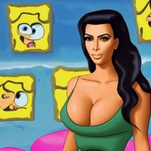 Image similar to kim kardashian in spongebob squarepants