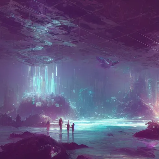 Prompt: an ethereal and intricate underwater elvin city by artgerm and ruan jia and ismail inceoglu, and ballesta gonzalez and moebius