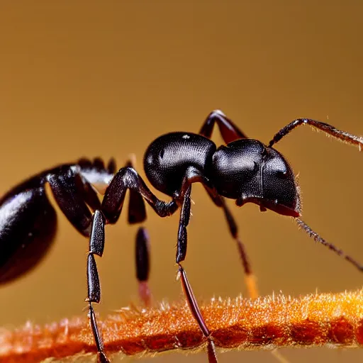 Prompt: a macrophoto portrait of an ant